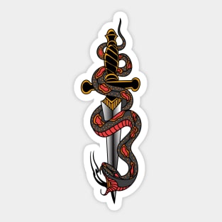 American Traditional Snake and Sword Sticker